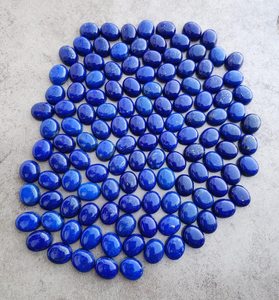 Pierres précieuses naturelles calibrées en lapis-lazuli AA Plus, cabochons ovales, pour la création de bijoux - Product Image 2