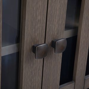 Bedford <b>Grey</b> Farmhouse Style Low Storage Media <b>Cabinet</b> for Living Room - Product Image 2