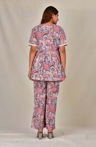 Conjunto de Top Peplum y Pantalón para Mujeres Embarazadas, Conjunto de Dos Piezas de Maternidad, Ropa de Verano, Regalo para Esposa - Product Image 2