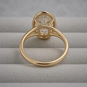 Anillo de Compromiso de Diamantes de Corte Ovalado de Lujo de 4 Quilates, Oro Sólido de 14K, Estilo Clásico, Joyería para Mujer, Diamantes Cultivados en Laboratorio con Certificación IGI - Product Image 2