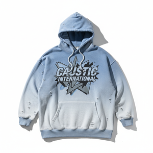Wholesale Rhinestone Hoodie Custom Acid Wash Oversized Streetwear Hoodie - Product Image 6