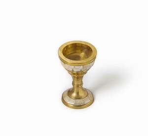 Brûleur d'encens rond en laiton et nacre, porte-parfum d'intérieur, décoration de table, qualité export - Product Image 6