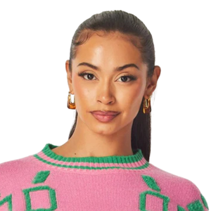 AKA Cardigan Rose pour Femme, Pull en Maille à Motifs Grecs, Style Décontracté et Élégant, Vêtement Premium - Product Image 4