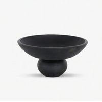Bol décoratif moderne en métal noir texturé, article de vaisselle pour cuisine et salle à manger, lot en vrac en stock