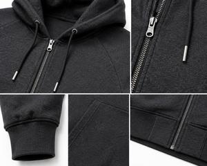 Sudadera con Capucha y Cremallera para Hombre, Color Sólido, Corte Holgado Informal, Tejido de Forro Polar, Ropa de Invierno Ecológica de Secado Rápido, Estilo Urbano - Product Image 3