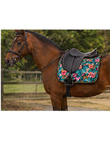 Tapis de selle d'équitation personnalisé imprimé tendance, confortable, en mousse polycoton antidérapant pour l'entraînement et le saut d'obstacles - Product Image 4
