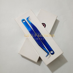 Pinzas para Extensión de Pestañas GETUP BROSONS IMPEX Blue Plasma de 90 Grados, Acero Inoxidable, Punta Suave, Herramientas de Precisión, Duraderas - Product Image 1