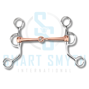 Bocado Profesional de Acero Inoxidable para Caballo con Boquilla Articulada Simple de Cobre - Product Image 4
