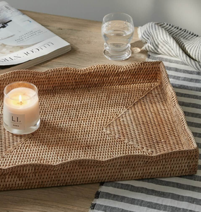 Organizador de mesa de lujo para el hogar, bandeja de mimbre estilo boho, el mejor regalo para la mejor amiga, bandeja decorativa para el hogar. - Product Image 6