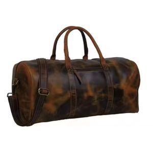 Sac de voyage week-end moderne en cuir véritable grande capacité personnalisé avec fermeture éclair, idéal pour le sport et la gym - Product Image 1