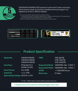 SSD Interno NVMe M.2 de 4 TB PCIe Gen5x4 con Disipador de Calor para Estaciones de Trabajo y Juegos - 14000 MB/s de Lectura/13000 MB/s de Escritura - Product Image 5
