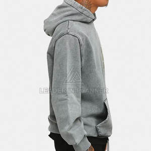 เสื้อฮู้ดดี้สีพื้นแบบย้อมสีเอซิดวอช สำหรับฤดูหนาว ผลิตจากผ้าฝ้าย 100% เป็นมิตรต่อสิ่งแวดล้อม ทนทาน แฟชั่นเสื้อผ้า ผลิตในประเทศปากีสถาน - Product Image 5