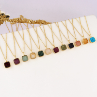 Élégant Collier Pendentif en Rubis Rouge Naturel Taille Coussin 8mm, Plaqué Or 18K sur Laiton, Orthodoxe, Tendance, Anniversaire, Pierre de Naissance de Juillet