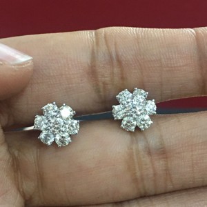Natural Diamond <b>Stud</b> Earrings 1.25 Cttw 925 <b>Sterling</b> <b>Silver</b> Rhodium Plated G-H Color Prong Set Trendy Wedding Wholesale Jewelry - Product Image 6
