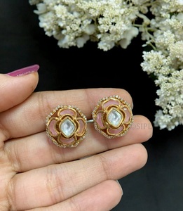 Hermosos Pendientes de Moissanita con Aspecto de Piedra, Chapados en Oro de Latón de Primera Calidad, para Mujeres y Niñas, para Usar en Bodas, Colección - Product Image 5