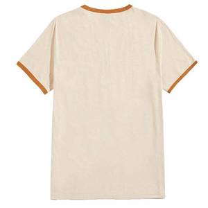 T-shirts pour hommes en coton ajustés à col contrastant et manches courtes - Product Image 5
