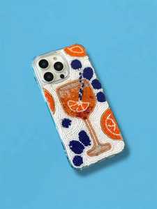 Étui de téléphone brodé en coton fait main, motif cœur rouge et lettre I dorée, artisanat Sami, broderie colorée, couture d'amour - Product Image 5