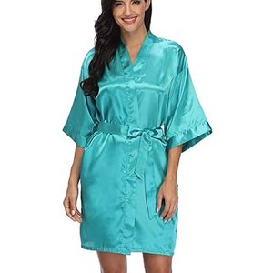 Albornoces de Satén Lisos para Mujer al por Mayor, Kimono de Seda, Bata de Novia, Ropa de Dormir para Damas de Honor, Proveedor de Logotipos Personalizados - Product Image 4