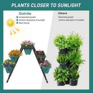 Tiered Planter Stand with 5 Boxes Vertical Raised Garden Bed for Herbs Flowers Vegetables-Flower Pots & Planters - Product Image 6