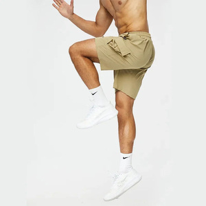 Shorts de sport cargo pour hommes, séchage rapide, multi-poches, cordon de serrage, taille élastique, pour entraînement et course à pied, vente en gros - Product Image 4