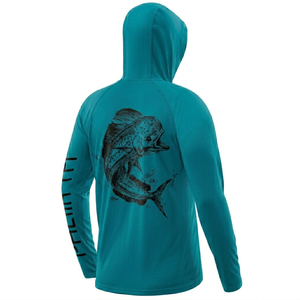 Dernière mode, sweat à capuche de pêche léger et respirant pour hommes grandes tailles, avec logo personnalisé, protection UPF 50, sublimation - Product Image 1