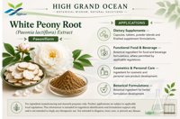 Extrait naturel pur de racine de pivoine blanche (Paeonia lactiflora) (qualité alimentaire) Paeoniflorin 5%-30%