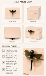 Luxury Baby Pink Color Mirror <b>Glass</b> Decorative Storage Box Key <b>Knob</b> Premium Jewelry Vanity Organizer Boxes Home Decor Lacquer - Product Image 4