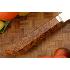Couteau de chef Burraq personnalisé fait main en acier inoxydable, épaisseur 3,0 mm, manche en bois, NOUVEAU, magnifique étui, 8 pouces, cadeau - Product Image 4