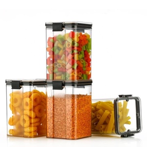 Homeset wadah makanan dan belanja, wadah penyimpanan persegi plastik kedap udara tidak bisa pecah untuk dapur 1100ML - Product Image 2