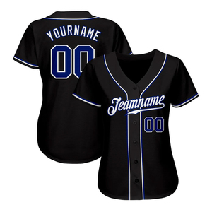 เสื้อเบสบอลพรีเมียม ระบายความชื้น สีดำ-น้ำเงิน-ขาว ดีไซน์แท้ ระบายอากาศได้ดี กันยับ พิมพ์ลาย - Product Image 2