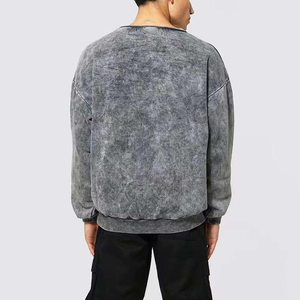 Service OEM en gros – Sweat-shirt personnalisé à col rond pour homme – 100 % coton molletonné, épaules tombantes, thermique, hiver, uni, teint, séchage rapide - Product Image 2