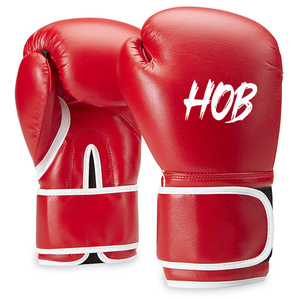 Gants de boxe rouges avec logo personnalisé, en cuir de haute qualité, doux et légers, pour adultes, fitness et joueurs - Product Image 1