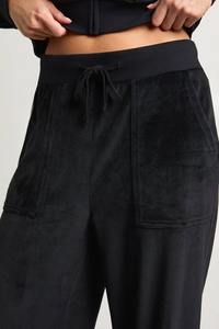 Conjunto de 2 piezas de joggers de terciopelo personalizados de color liso, estilo urbano de invierno, forro polar grueso, cómodo, talla grande, con cremallera, chándal a juego - Product Image 3