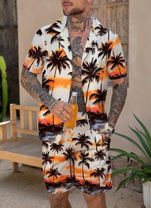 Men <b>Set</b> Tropical Print Short Sleeve Shirt Beach Shorts Matching Holiday Summer Casual Colorful Top top mens twin <b>set</b> - Product Image 5