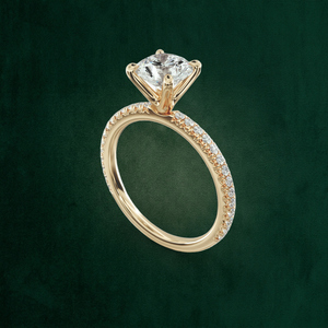 Anillo de compromiso Priya Fluted Cathedral de oro macizo de 22K con diamante clásico brillante cultivado en laboratorio, engaste de púas - Venta al por mayor de fábrica B2B - Product Image 2
