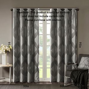 Ogee maglia Jacquard Total Blackout pannello tenda singolo pezzo mantovana per la decorazione della casa - Product Image 3
