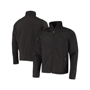 Veste en polaire noire pour homme, col montant, fermeture éclair, coupe décontractée, coupe-vent, vêtement d'automne, coupe régulière, matière polyester - Product Image 1