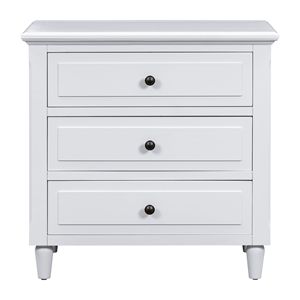 3-Drawer Wood Nightstand <b>Storage</b> <b>Cabinet</b> - Product Image 3