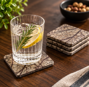 Posavasos de mármol hecho a mano de latón AK, juego de mármol cuadrado multicolor de 4 mármol de diseño de tendencia para vajilla/Decoración de cocina - Product Image 1