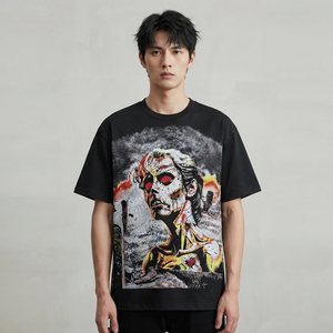 Camiseta de cuello redondo extragrande con gráfico personalizado, ropa informal de verano, mangas cortas, estilo moderno, camisetas unisex para un uso cómodo. - Product Image 4