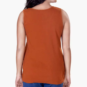 Débardeur décontracté d'été respirant pour femme avec broderie, logo personnalisé, mélange de coton, coupe basse et ample pour le yoga et les entraînements à la salle de sport - Product Image 2