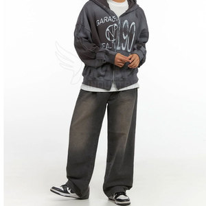 Sweat à capuche zippé sérigraphié, impression personnalisée, fermeture éclair intégrale, tissu doux, idéal pour les sweats à capuche de style streetwear - Product Image 2