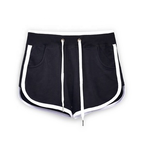 Pantalones cortos tipo jogger de poliéster y algodón lavados para mujer, cintura elástica, informales, para gimnasio y ropa deportiva de talla grande - Product Image 1