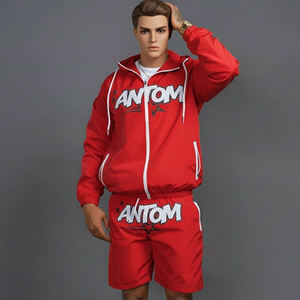Custom High Quality Plus Size Nylon Windbreaker <b>Jacket</b> and Shorts Set Printed High Street Water Resistant Tracksuit - Product Image 3