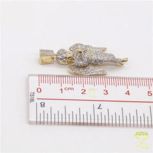 Luxury Angel Pendant With VVS Moissanite Diamonds In Yellow Gold Finish - Product Image 6