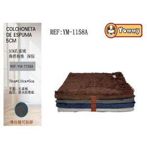 Colchoneta de Espuma para Mascotas Yommy, 70x110x5cm, Azul Oscuro, Base Impermeable de Felpa, Cama para Perro - Product Image 4