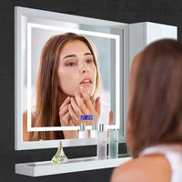 Miroir intelligent LED de haute qualité avec haut-parleur intégré, éclairage mural pour salle de bain et hôtel, miroir mural lumineux moderne pour douche, IP65, tactile