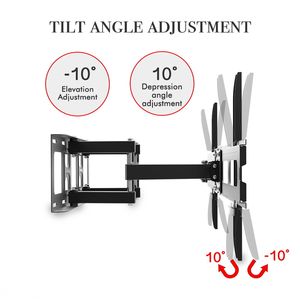 Support TV à double pendule avec base large, inclinable, pour téléviseurs jusqu'à 70 pouces, inclinaison 10°, modèle TMDS 101, capacité 50 kg, dimensions 600*400 mm, réglage supérieur et inférieur de 10 à 10 degrés. - Product Image 6