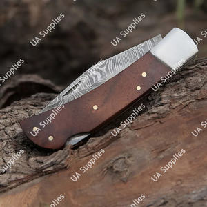 Couteau de chasse, de camping et de pêche de haute qualité, best-seller, lame en acier Damas ultra-affûtée, manche en bois de rose, fournitures UA, EDC - Product Image 2
