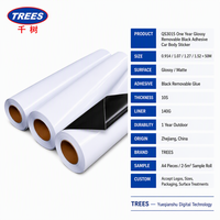 Rouleau de vinyle auto-adhésif noir brillant amovible pour covering automobile, sans résidu, imprimable en extérieur, vente en gros, OEM personnalisé